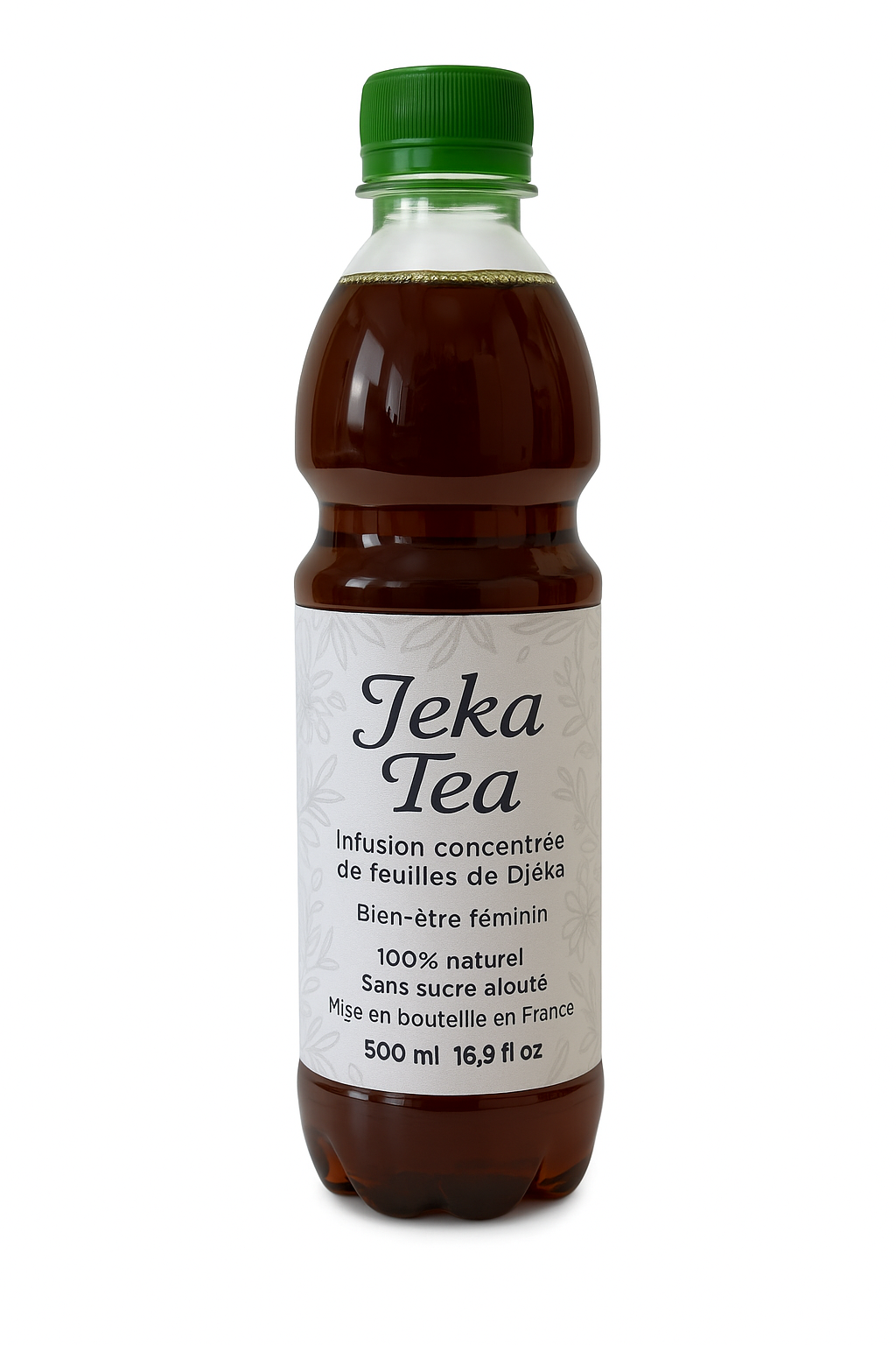Jeka Tea, Infusion Concentrée de Feuilles de Djèka, 500 ml, Bien-être Féminin, 100% Naturelle, Sans Sucre, Mise en Bouteille en France