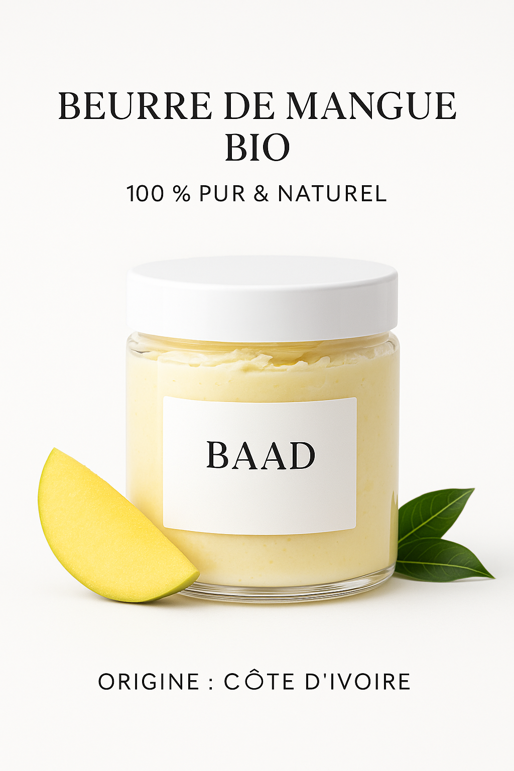 Beurre de Mangue BIO 1 kg - 100 % Pur & Naturel - Origine Côte d'Ivoire | Soin peau & cheveux
