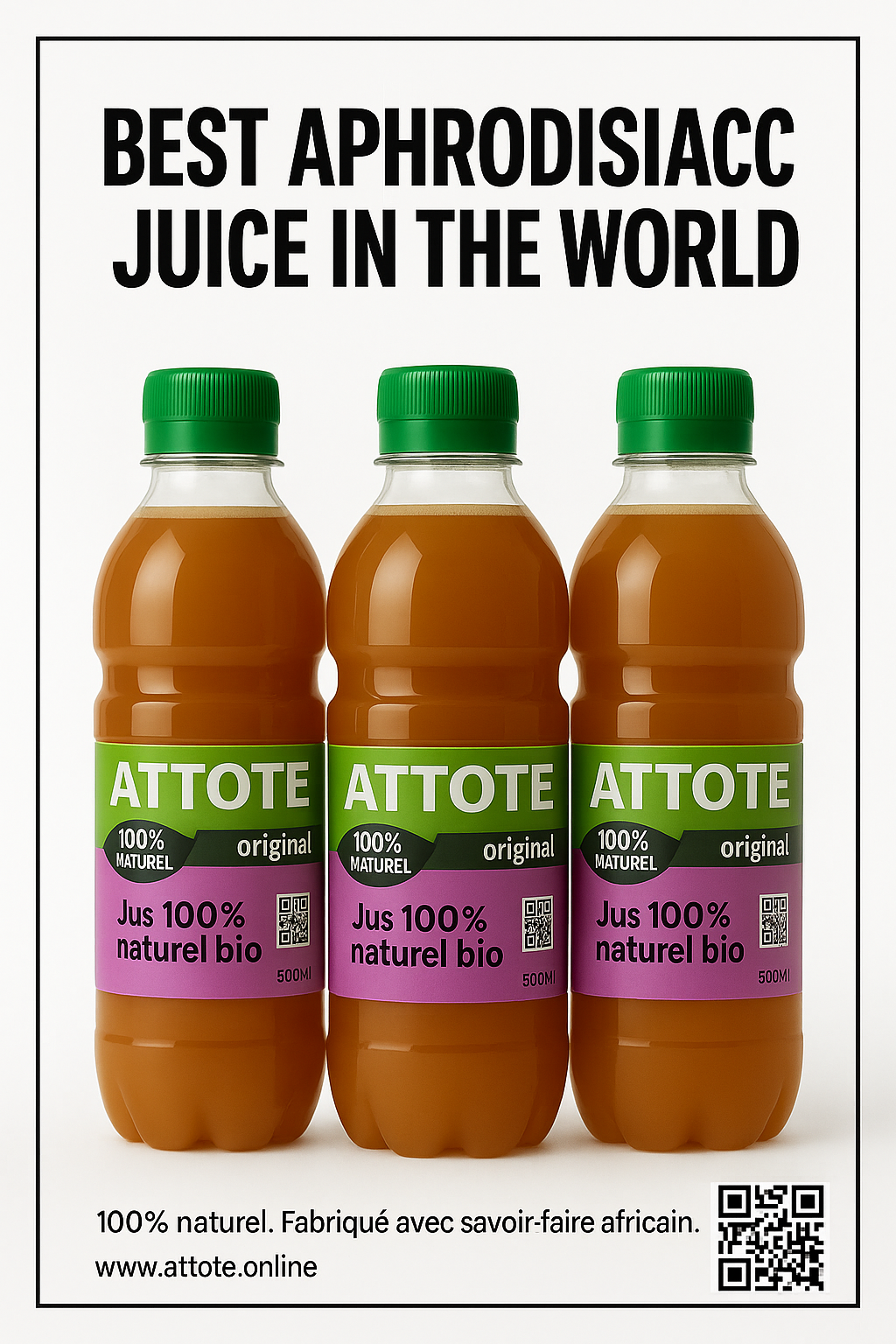 ATTOTE Original pack of 3 ( Lot de 3 bouteilles de 500 ml )