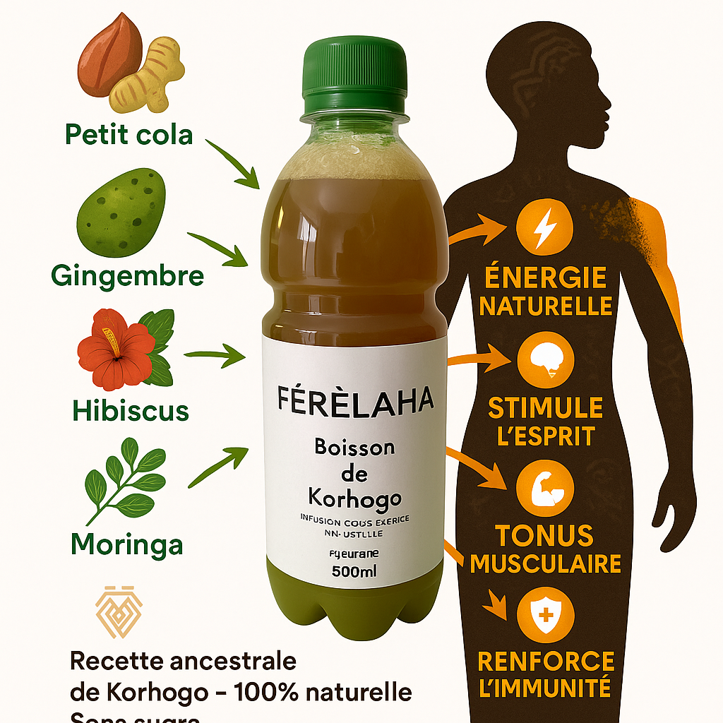 Fêrêlaha – Boisson Santé Concentrée 500ml |Saveurs Africaines : Baobab, Gingembre, Hibiscus & Moring
