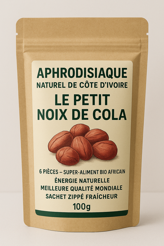 SUPER COLA ENERGISSANT (Aphrodisiaque) naturel de Côte d'Ivoire "Le Petit Cola" : 6 pièces de noix de cola – Super-Aliment bio Africain (100g) | Énergie Naturelle | Meilleure Qualité Mondiale | Sachet Zippé Fraîcheur |