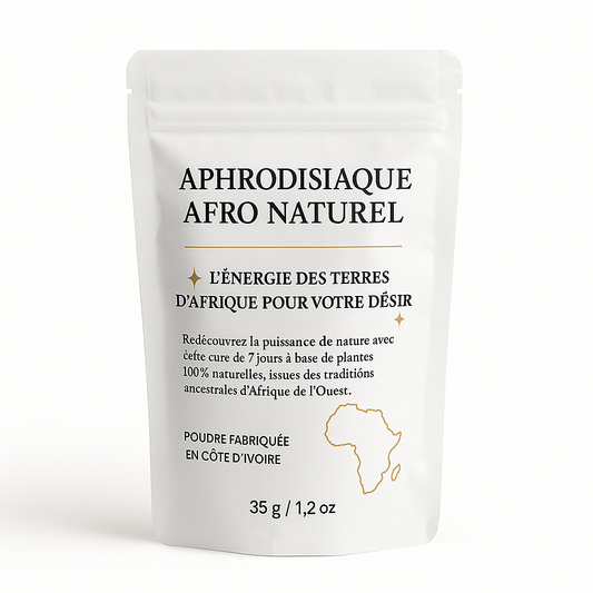 Aphrodisiaque Afro Naturel – | Hommes & Femmes | Mélange de Plantes Bio d’Afrique de l’Ouest | Bien-Être, Désir, Énergie – 35 g à consommer en Tisane ou en Boisson