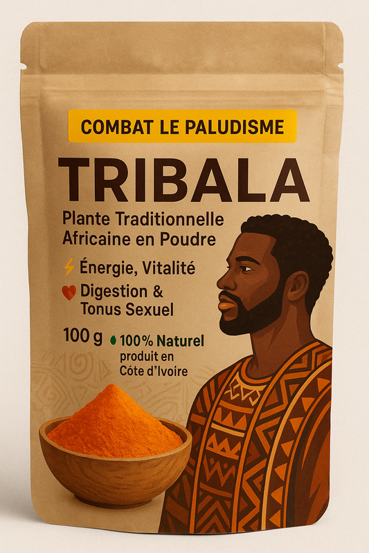 TRIBALA  – Plante Traditionnelle Anti-paludique Africaine en Poudre | Énergie, Vitalité, Digestion & Tonus Sexuel | 100 g – 100% Naturel – produit en Côte d'Ivoire.