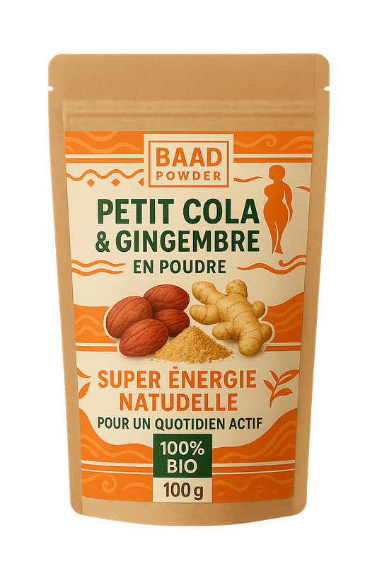 BAAD  Cola & Gingembre en poudre – Super Énergie Naturelle pour un Quotidien Actif et bio Disponible en 100g.